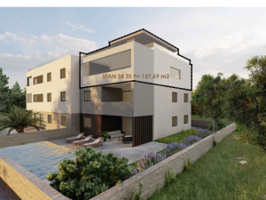 Privlaka, trosoban penthouse 2. red od mora