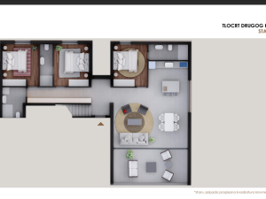 Privlaka, trosoban penthouse 2. red od mora