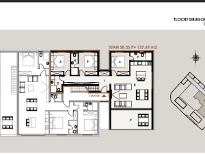 Privlaka, trosoban penthouse 2. red od mora