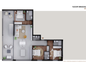 Privlaka, trosoban penthouse 2. red od mora