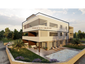 Privlaka, trosoban penthouse 2. red od mora
