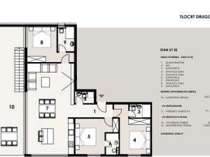Privlaka, trosoban penthouse 2. red od mora