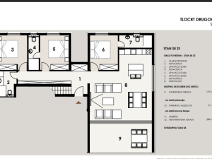 Privlaka, trosoban penthouse 2. red od mora