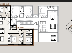 Privlaka, trosoban penthouse 2. red od mora